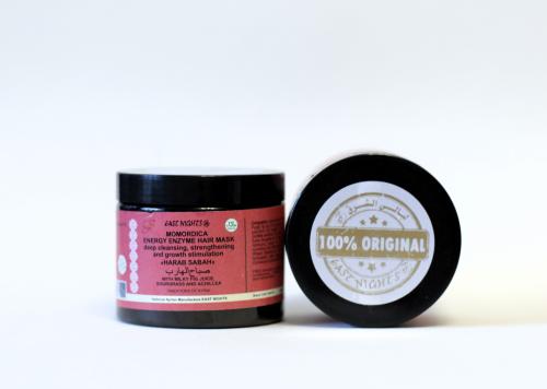 Мамордиковая энергетическая энзимная маска для волос глубокое очищение, укрепление и стимуляция роста с молочным соком инжира, кислицей и тысячелистником сантолиновым HARAB SABAH «Утренний беглец»